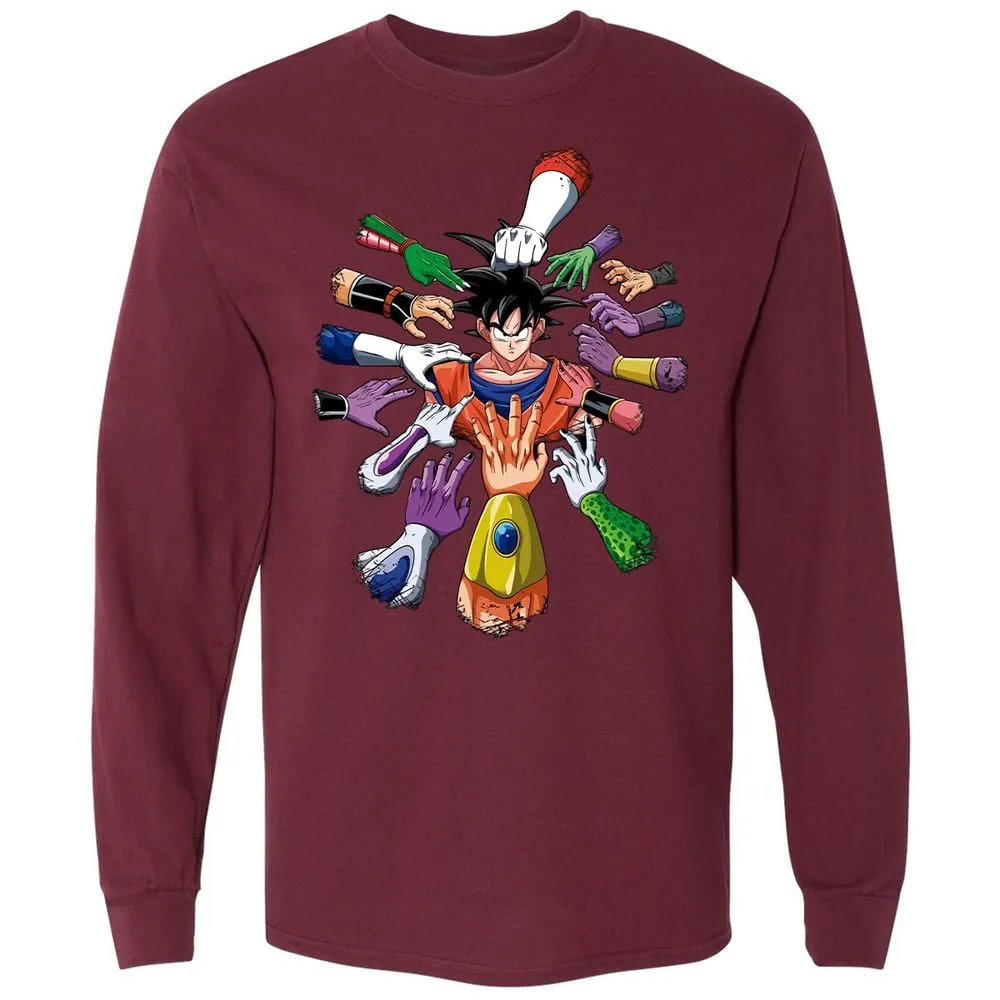 Long Sleeve T-Shirt - HCKKAJFD - Maroon - 11