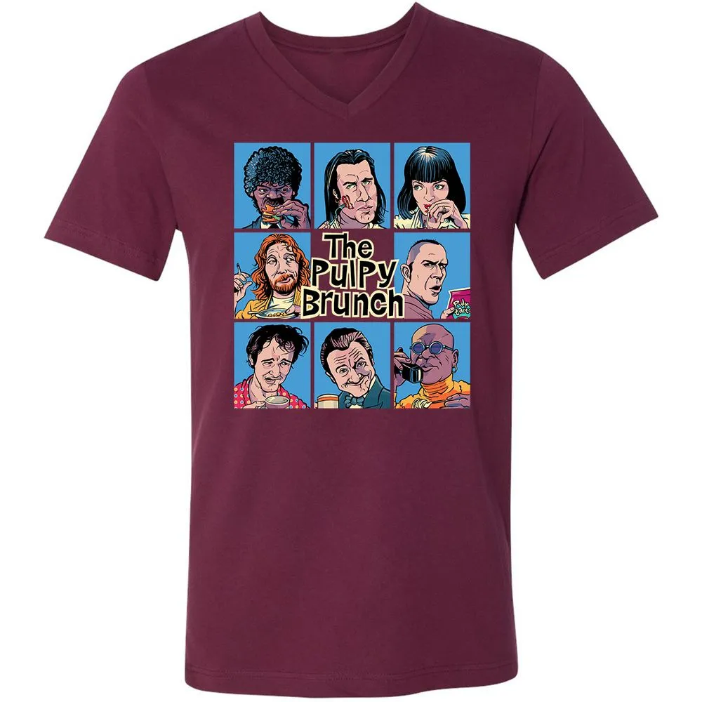 Unisex V-Neck T-Shirt - M234R38U - Maroon - 6