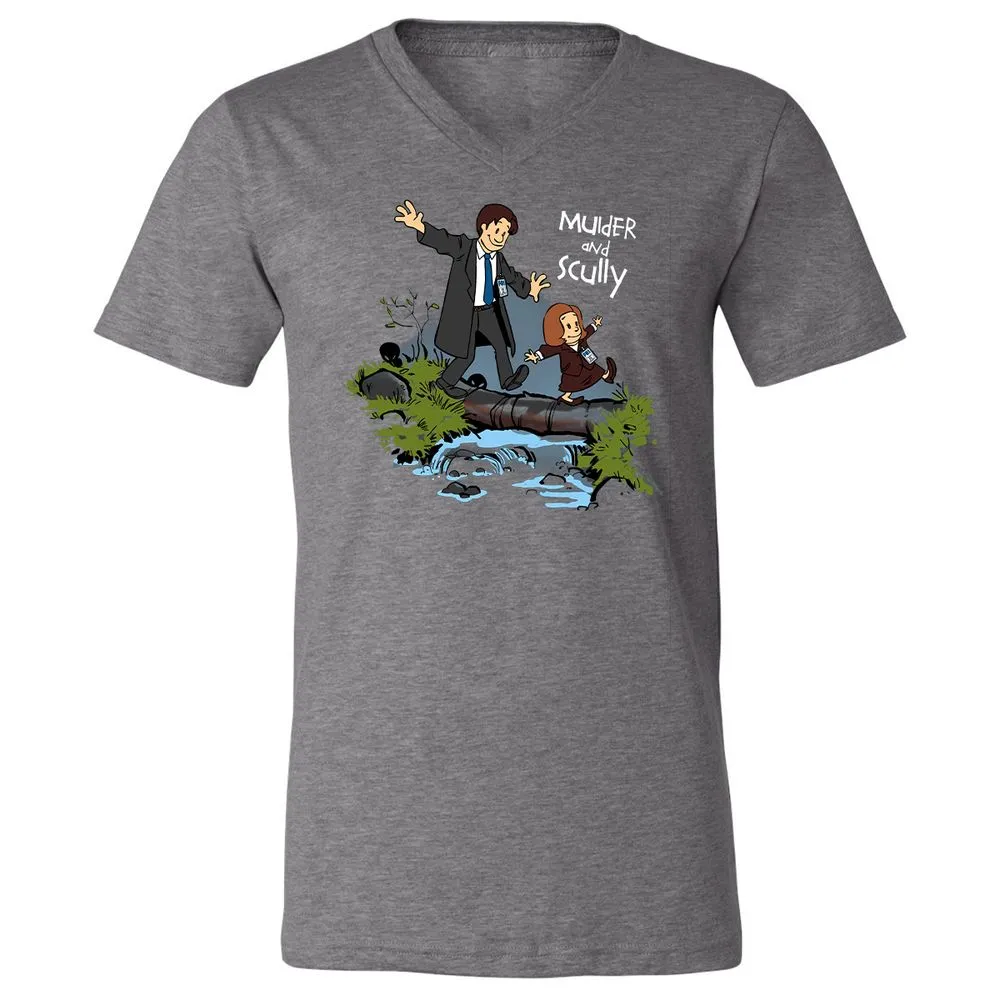 Unisex V-Neck T-Shirt - D8ASUAR5 - Deep Heather - 13