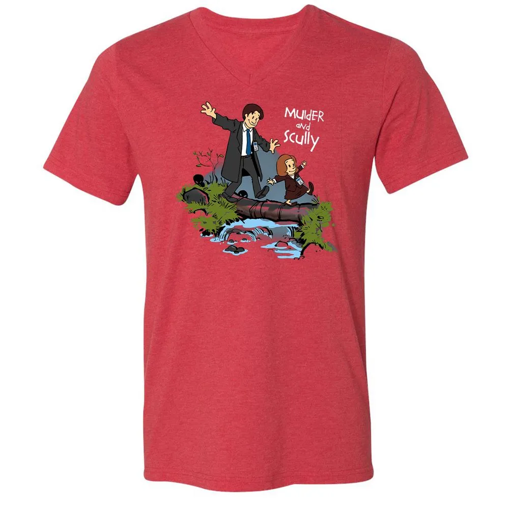 Unisex V-Neck T-Shirt - D8ASUAR5 - Heather Red - 16