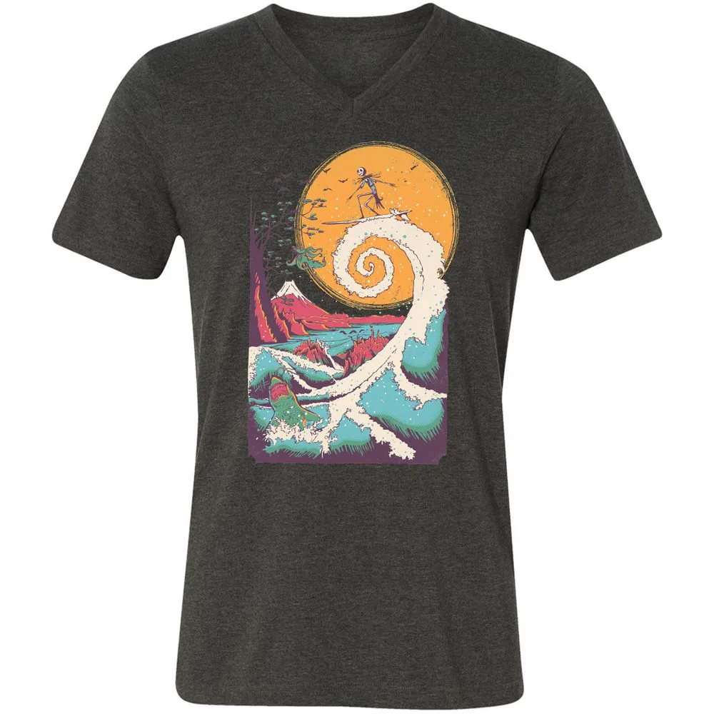 Unisex V-Neck T-Shirt - 5FHYNHPJ - Dark Grey Heather - 8