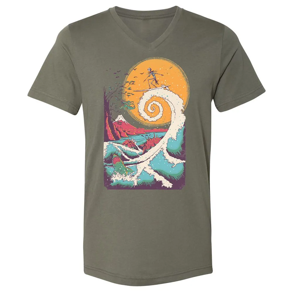 Unisex V-Neck T-Shirt - 5FHYNHPJ - Military Green - 10