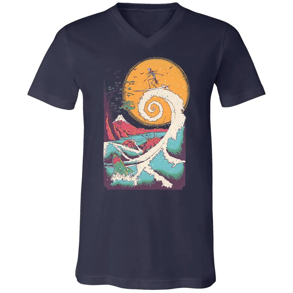 Unisex V-Neck T-Shirt - 5FHYNHPJ - Navy - 2