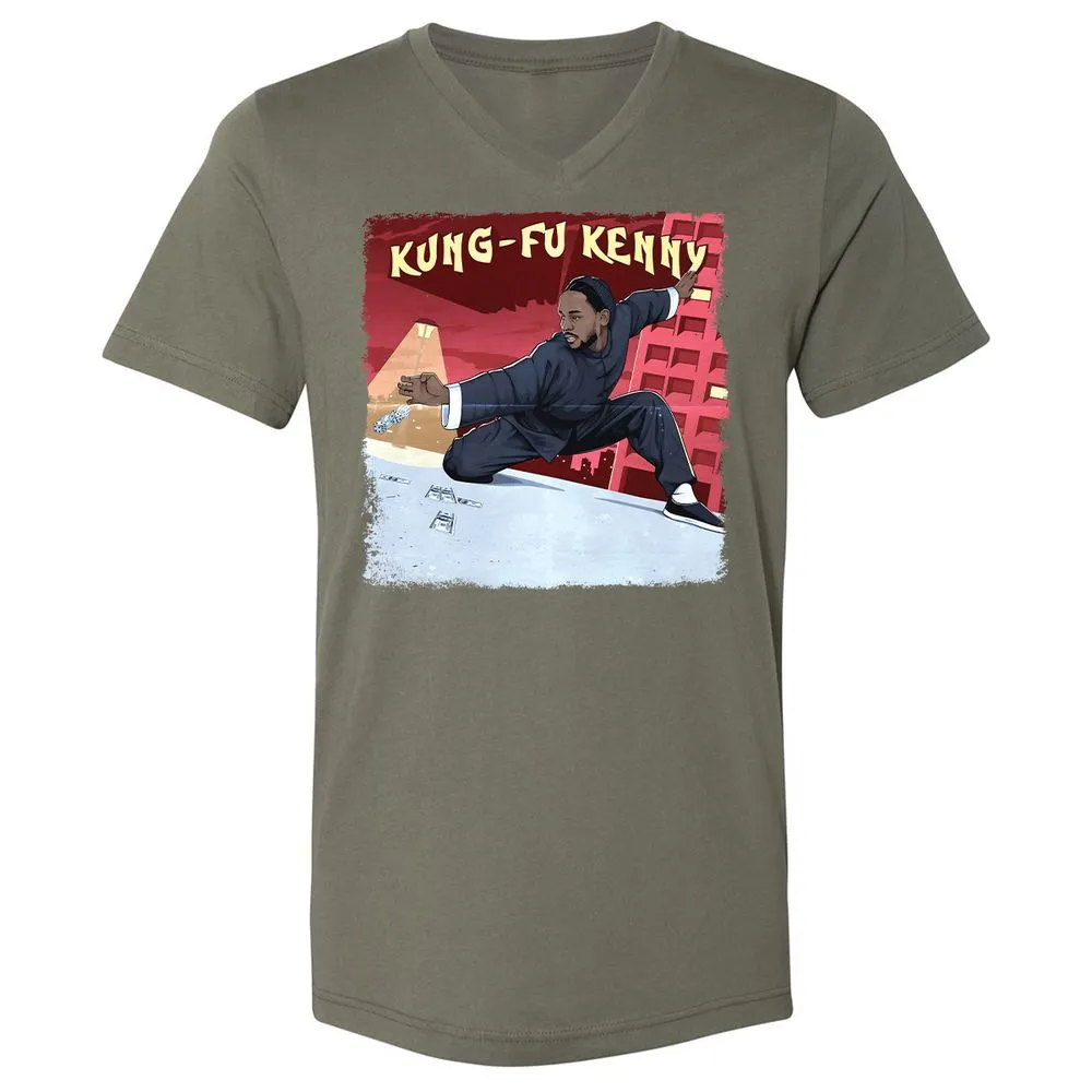 Unisex V-Neck T-Shirt - 7YE8R5FH - Military Green - 10