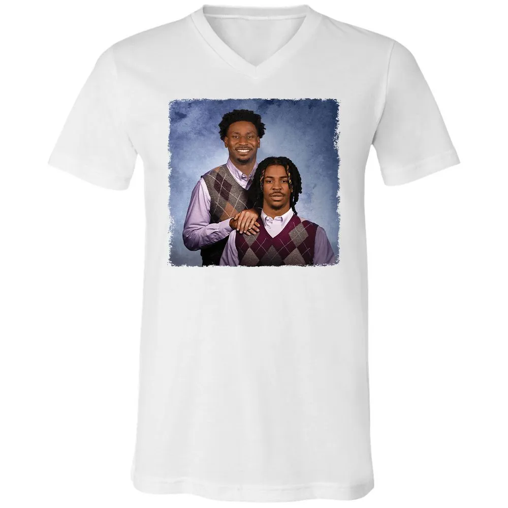 Unisex V-Neck T-Shirt - VYBMJJM1 - White - 5