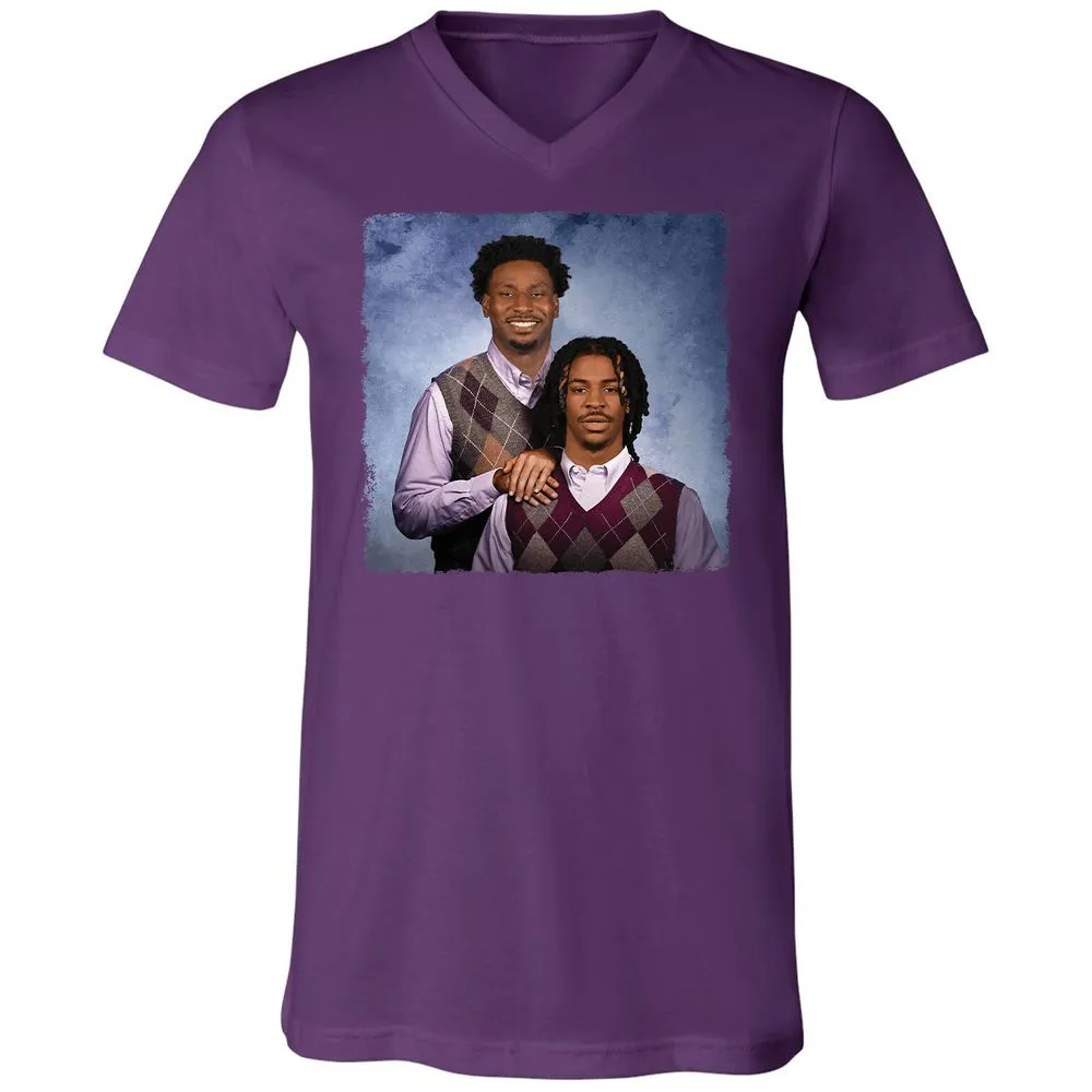 Unisex V-Neck T-Shirt - VYBMJJM1 - Team Purple - 9