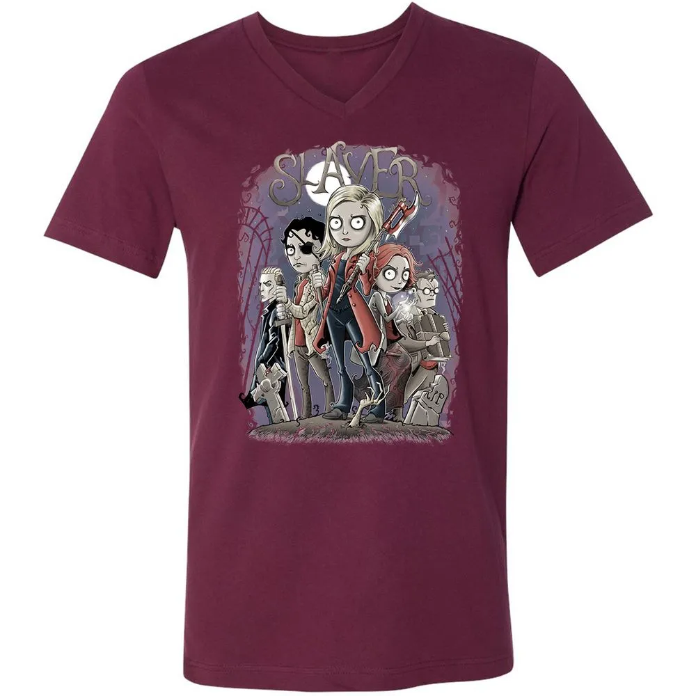 Unisex V-Neck T-Shirt - X28B66NS - Maroon - 6