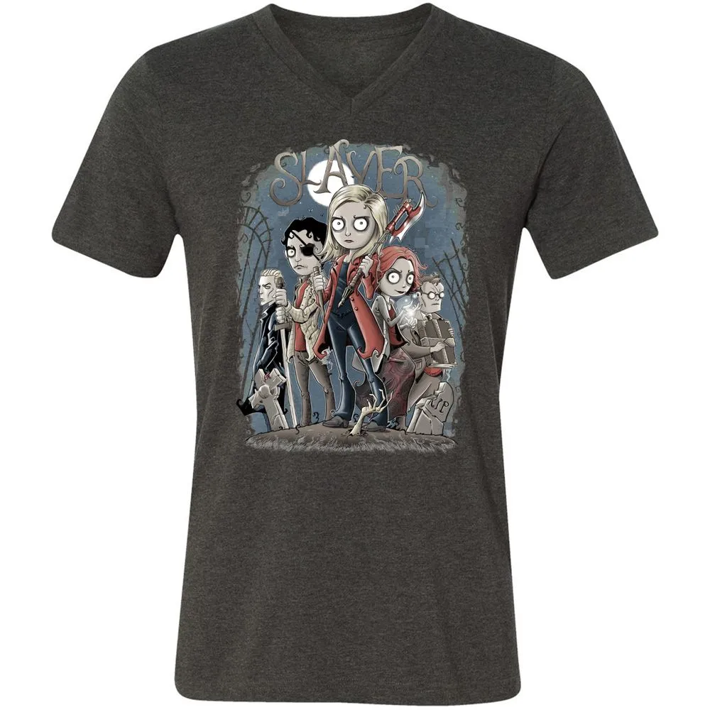Unisex V-Neck T-Shirt - X28B66NS - Dark Grey Heather - 8