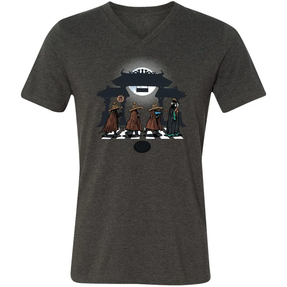 Unisex V-Neck T-Shirt - 912LZTRD - Dark Grey Heather - 8