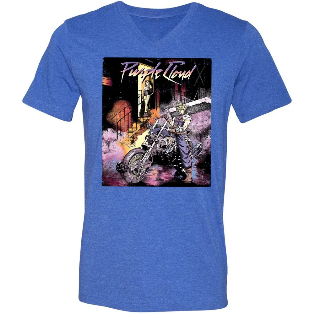 Unisex V-Neck T-Shirt - 7CMVHTGE - Heather True Royal - 14