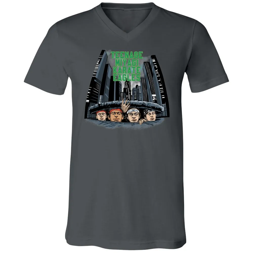 Unisex V-Neck T-Shirt - 5XU6JFTM - Asphalt - 12