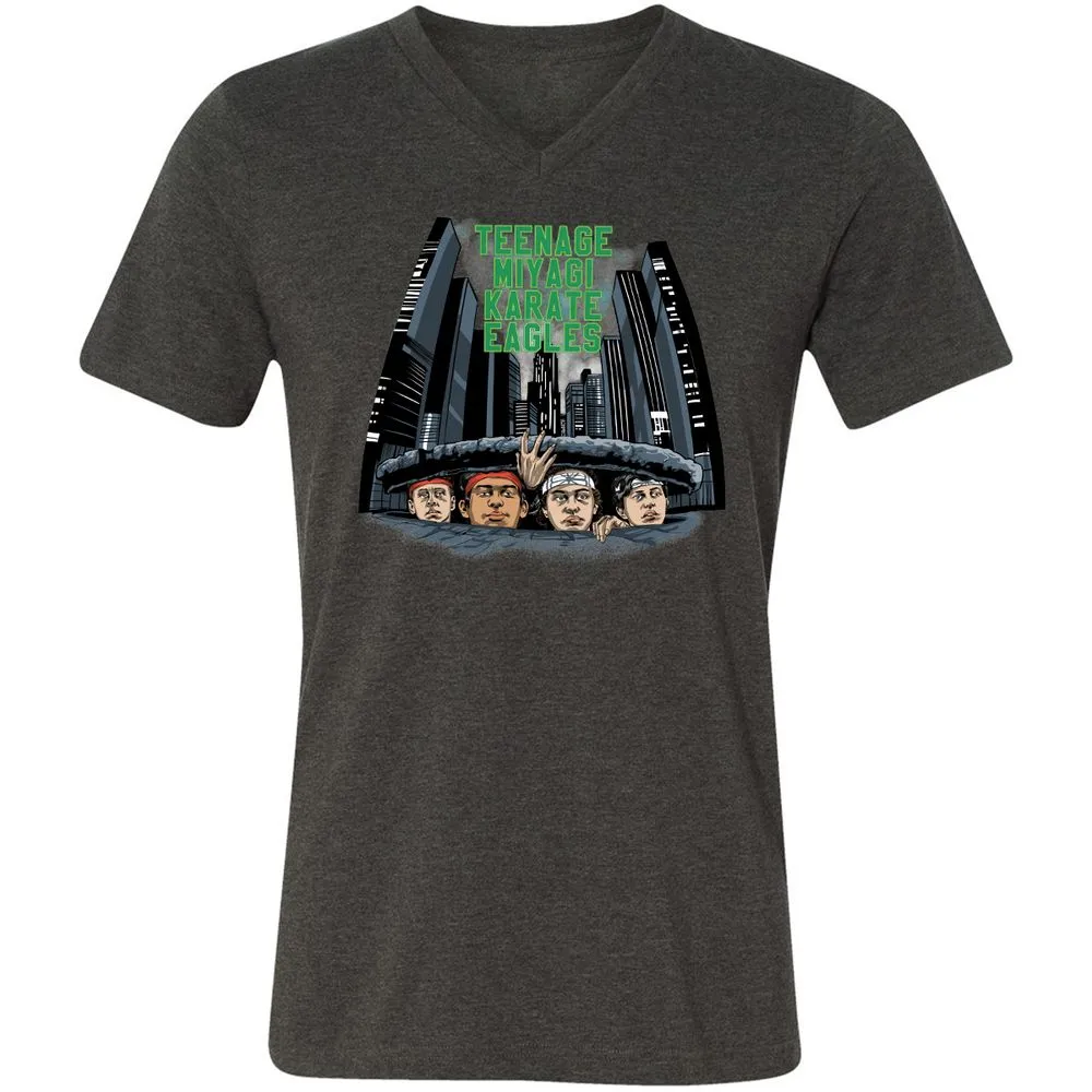Unisex V-Neck T-Shirt - 5XU6JFTM - Dark Grey Heather - 8