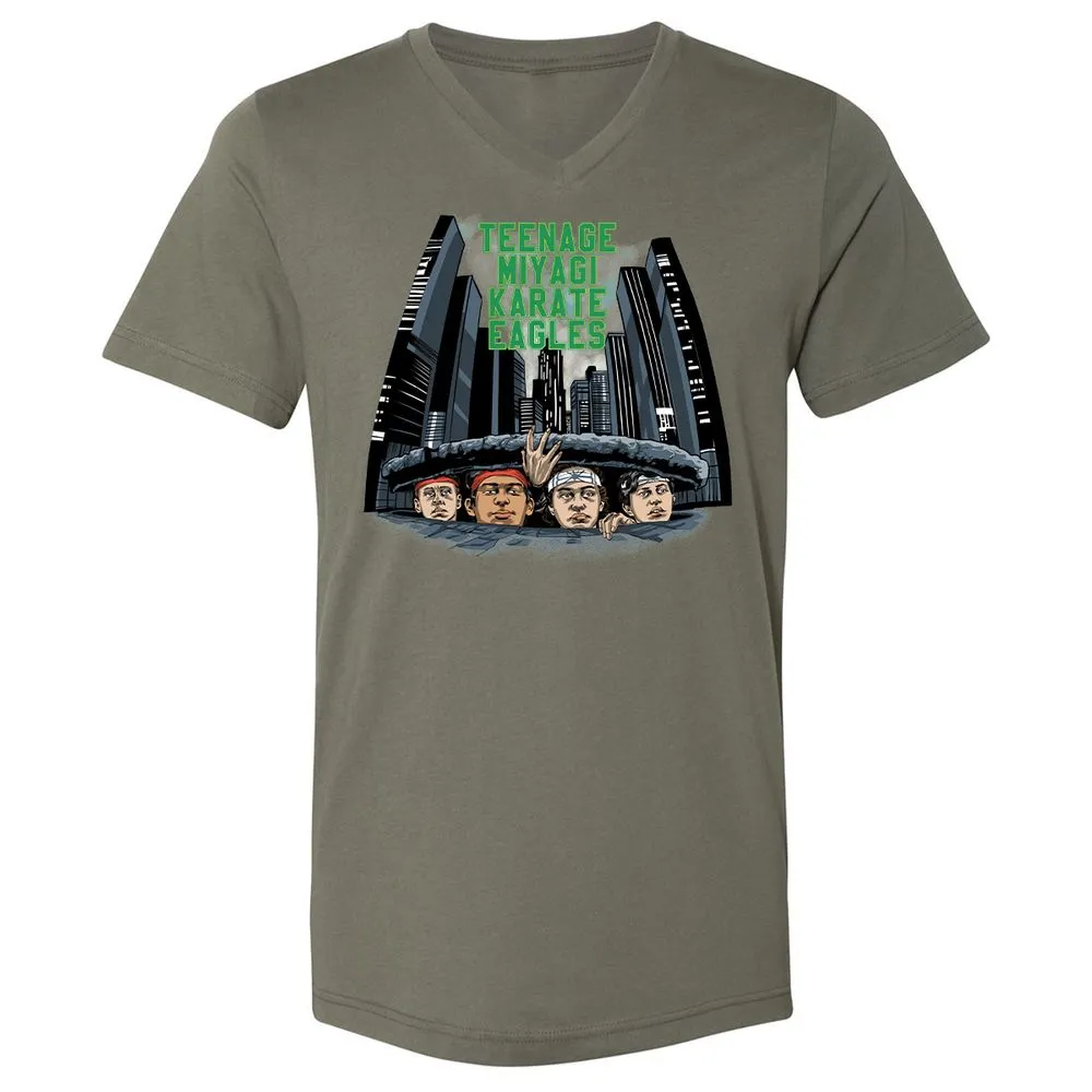 Unisex V-Neck T-Shirt - 5XU6JFTM - Military Green - 10