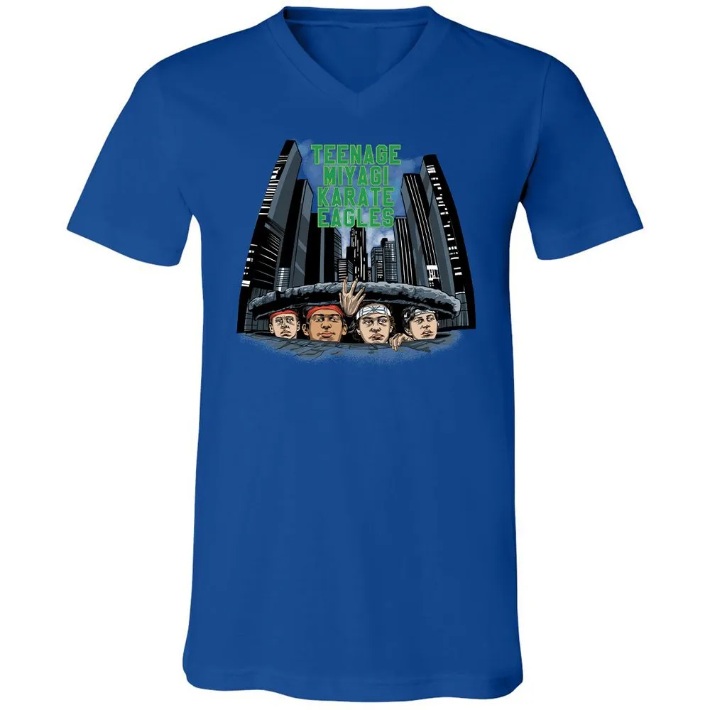 Unisex V-Neck T-Shirt - 5XU6JFTM - True Royal - 4