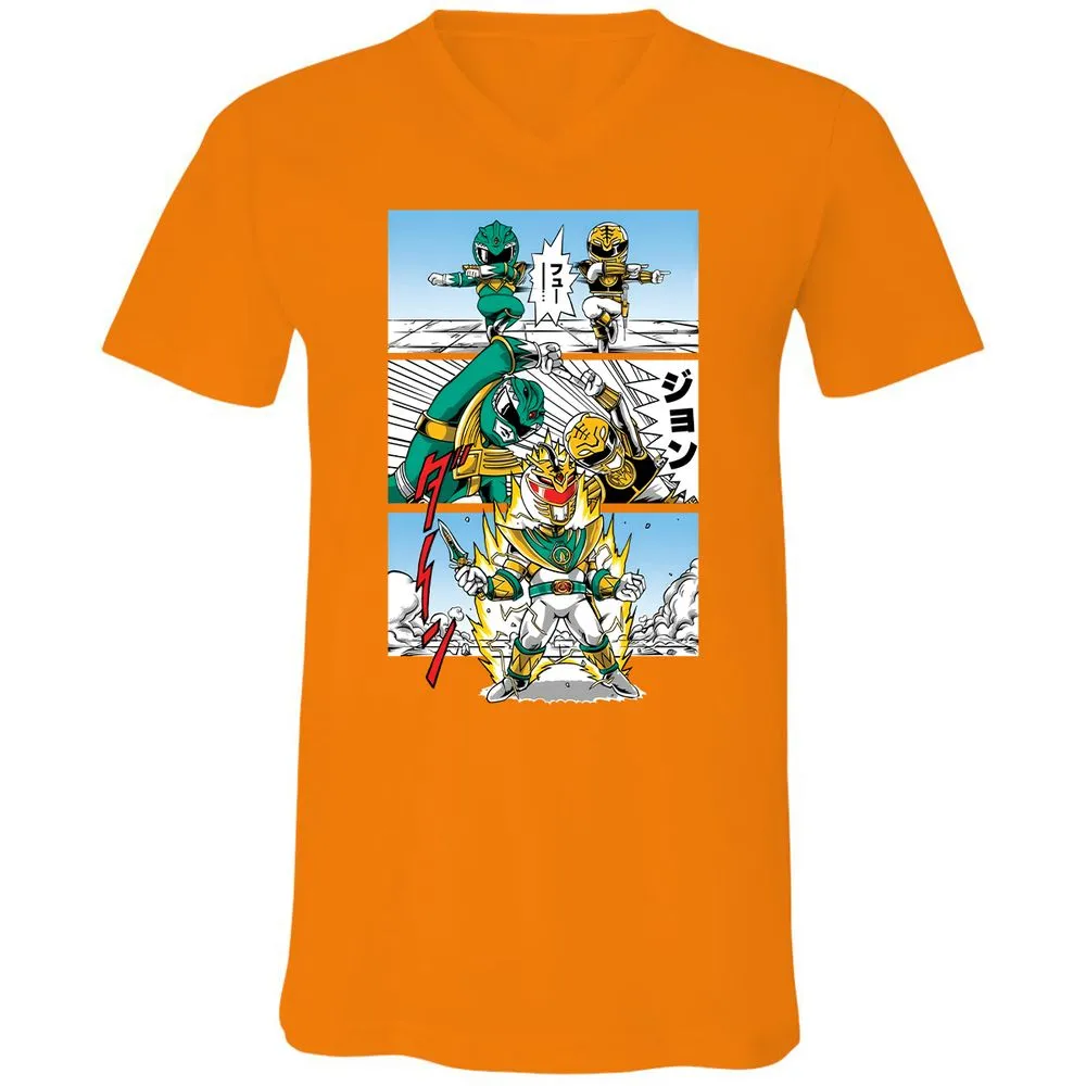 Unisex V-Neck T-Shirt - D6NY6WLQ - Orange - 11