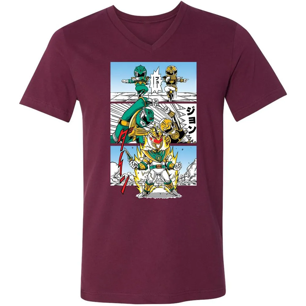 Unisex V-Neck T-Shirt - D6NY6WLQ - Maroon - 6