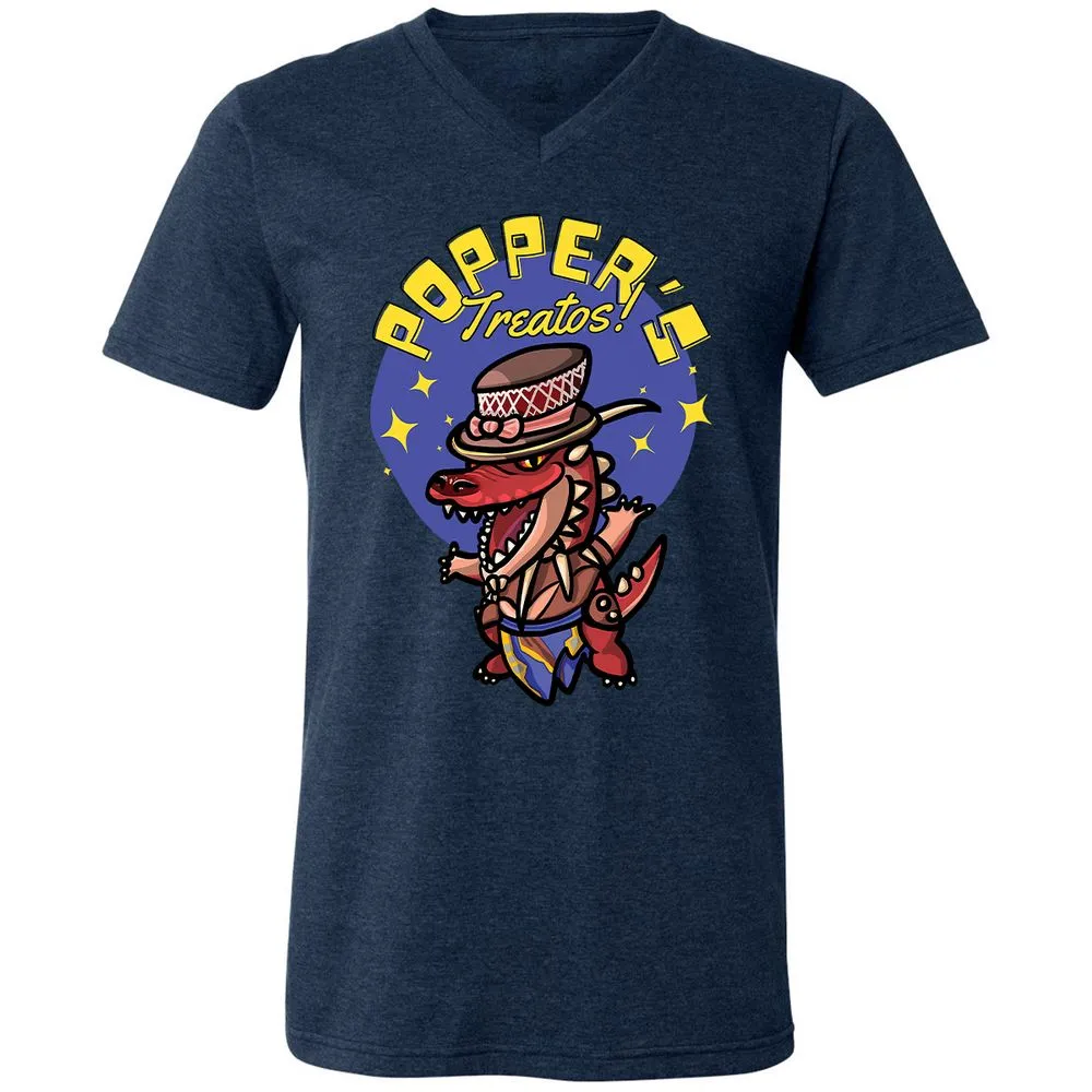 Unisex V-Neck T-Shirt - KR6FB83B - Heather Navy - 15