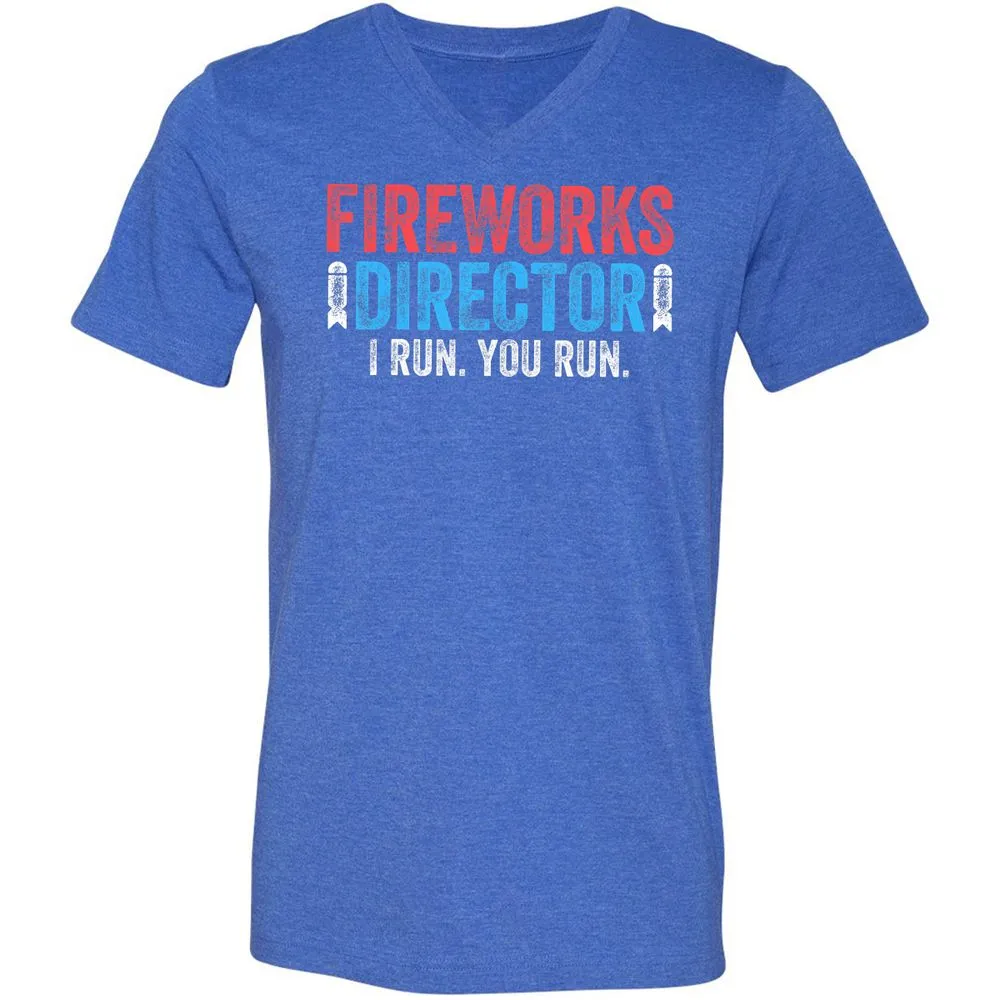 Unisex V-Neck T-Shirt - JLF2MWJB - Heather True Royal - 14