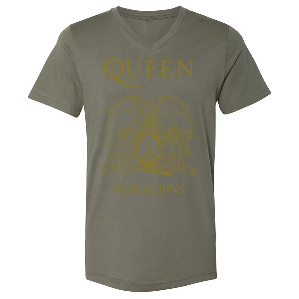 Unisex V-Neck T-Shirt - H6GQRTWP - Military Green - 10