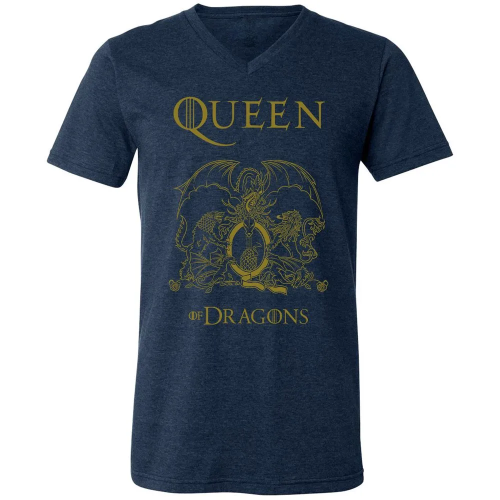 Unisex V-Neck T-Shirt - H6GQRTWP - Heather Navy - 15