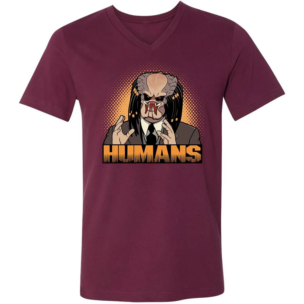 Unisex V-Neck T-Shirt - 92YXQDNS - Maroon - 6