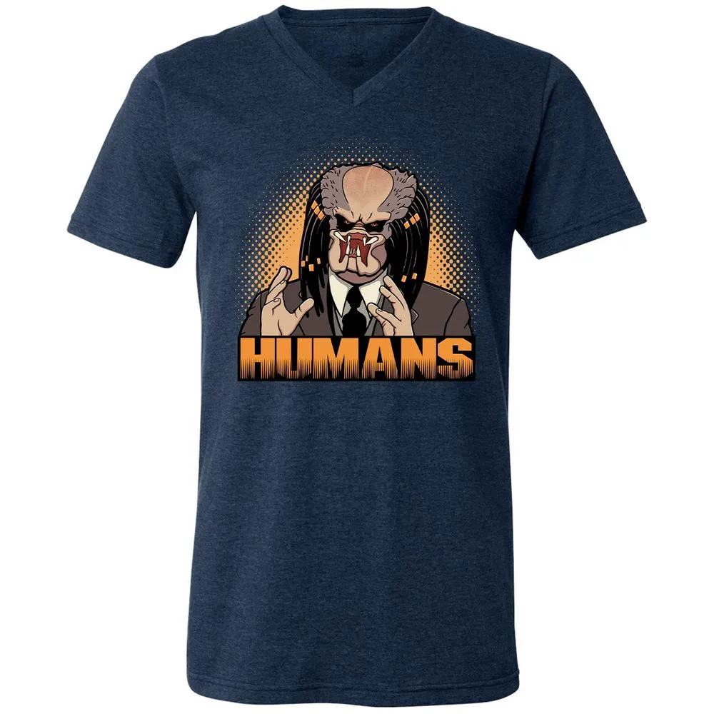 Unisex V-Neck T-Shirt - 92YXQDNS - Heather Navy - 15