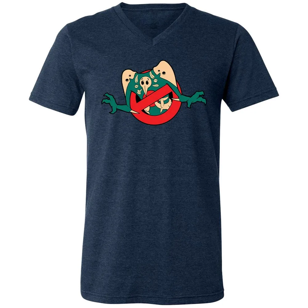 Unisex V-Neck T-Shirt - KWGTEPTV - Heather Navy - 15