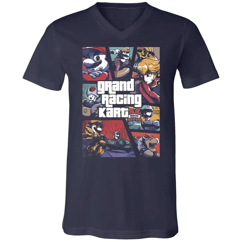 Unisex V-Neck T-Shirt - LU33VTL4 - Navy - 2