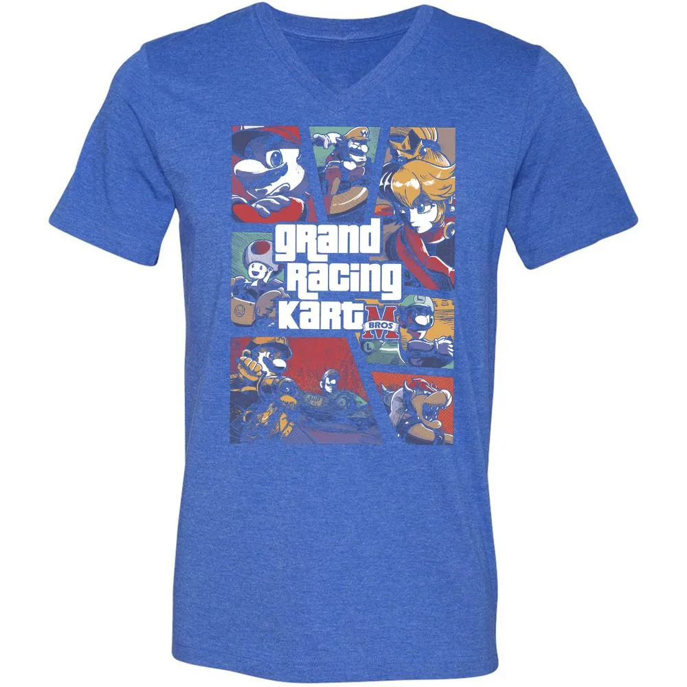 Unisex V-Neck T-Shirt - LU33VTL4 - Heather True Royal - 14