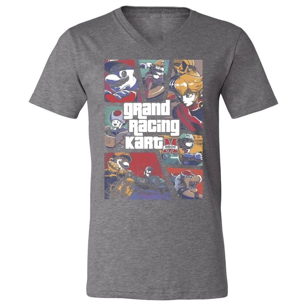 Unisex V-Neck T-Shirt - LU33VTL4 - Deep Heather - 13