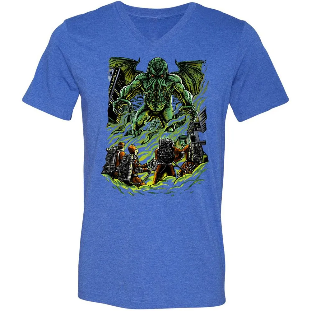 Unisex V-Neck T-Shirt - U43HSAM4 - Heather True Royal - 14