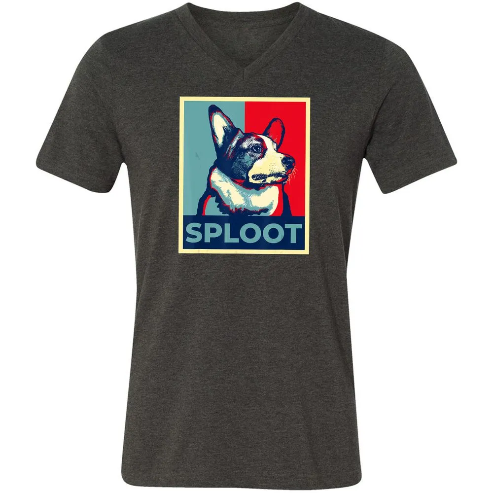 Unisex V-Neck T-Shirt - T1SKEK3E - Dark Grey Heather - 8