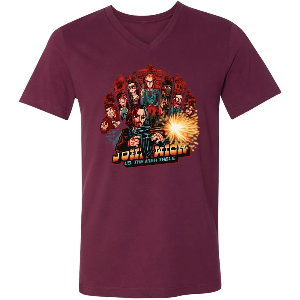 Unisex V-Neck T-Shirt - 5Z6UVZKJ - Maroon - 6