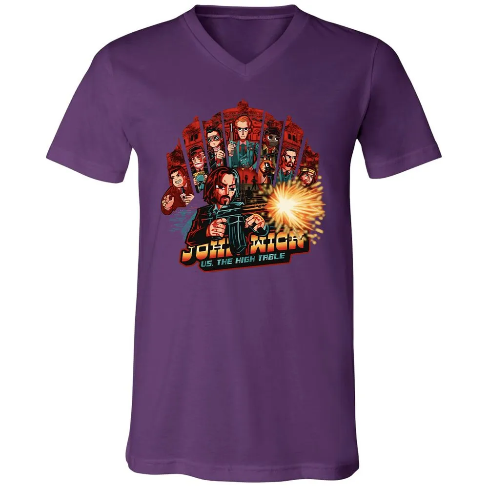 Unisex V-Neck T-Shirt - 5Z6UVZKJ - Team Purple - 9