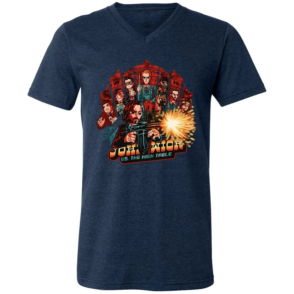 Unisex V-Neck T-Shirt - 5Z6UVZKJ - Heather Navy - 15