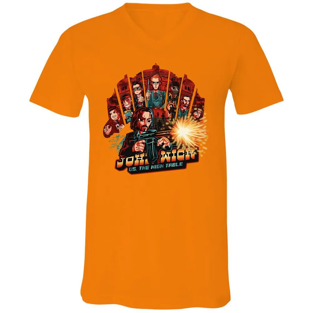 Unisex V-Neck T-Shirt - 5Z6UVZKJ - Orange - 11