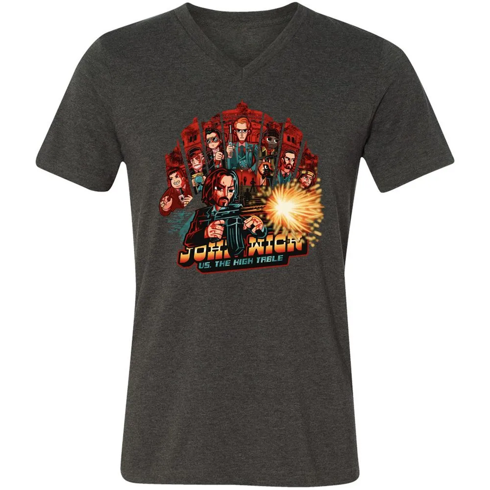Unisex V-Neck T-Shirt - 5Z6UVZKJ - Dark Grey Heather - 8