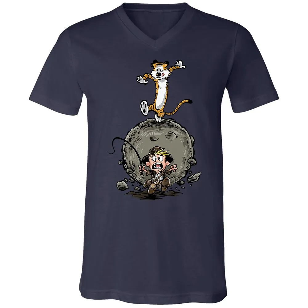 Unisex V-Neck T-Shirt - Y27DQTJR - Navy - 2