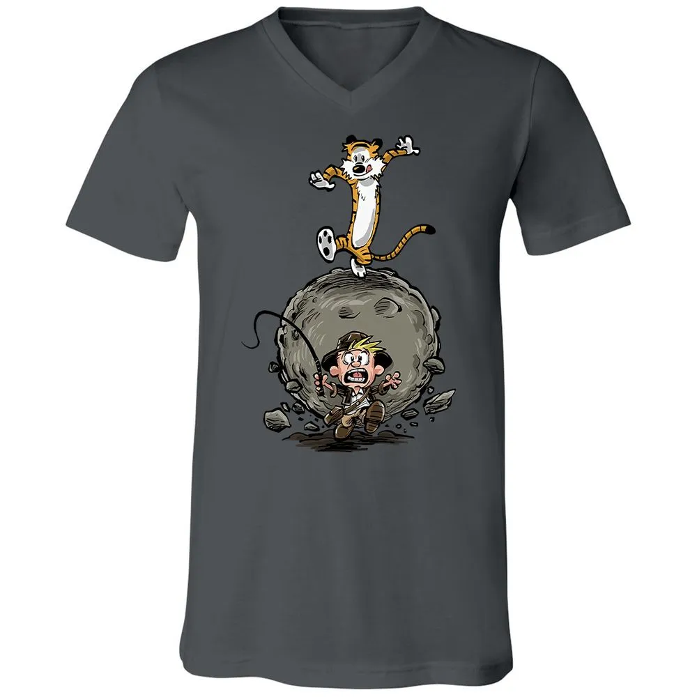 Unisex V-Neck T-Shirt - Y27DQTJR - Asphalt - 12