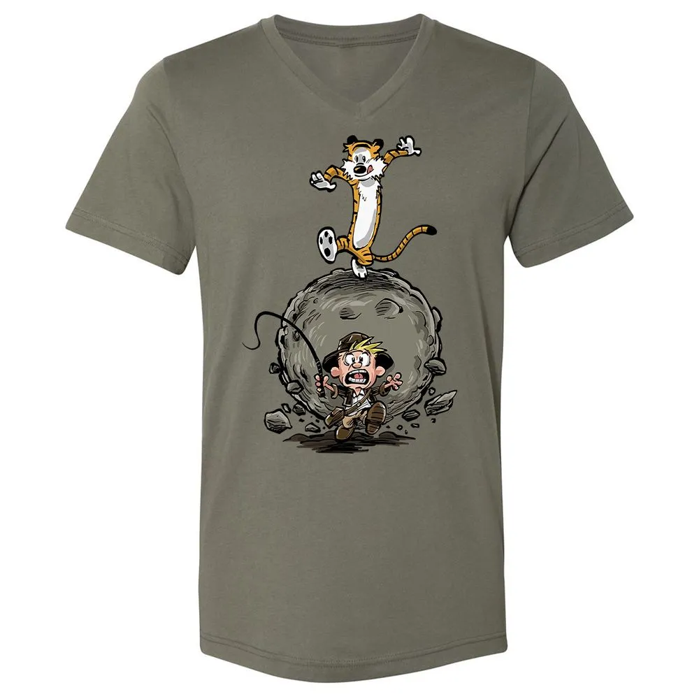 Unisex V-Neck T-Shirt - Y27DQTJR - Military Green - 10