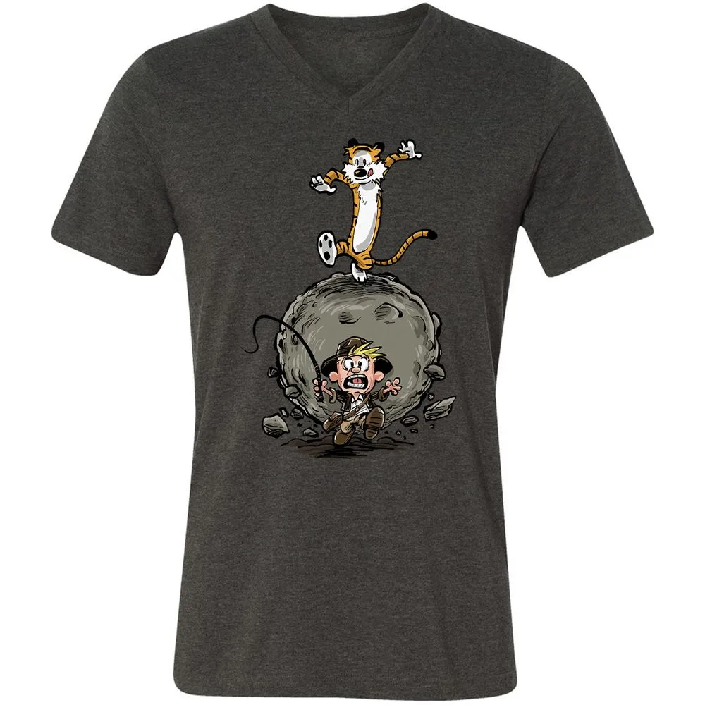Unisex V-Neck T-Shirt - Y27DQTJR - Dark Grey Heather - 8