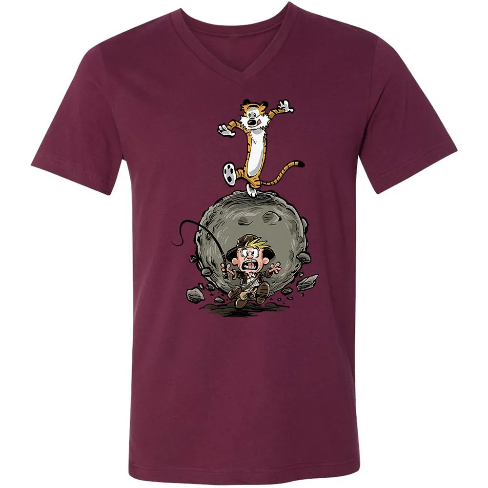 Unisex V-Neck T-Shirt - Y27DQTJR - Maroon - 6