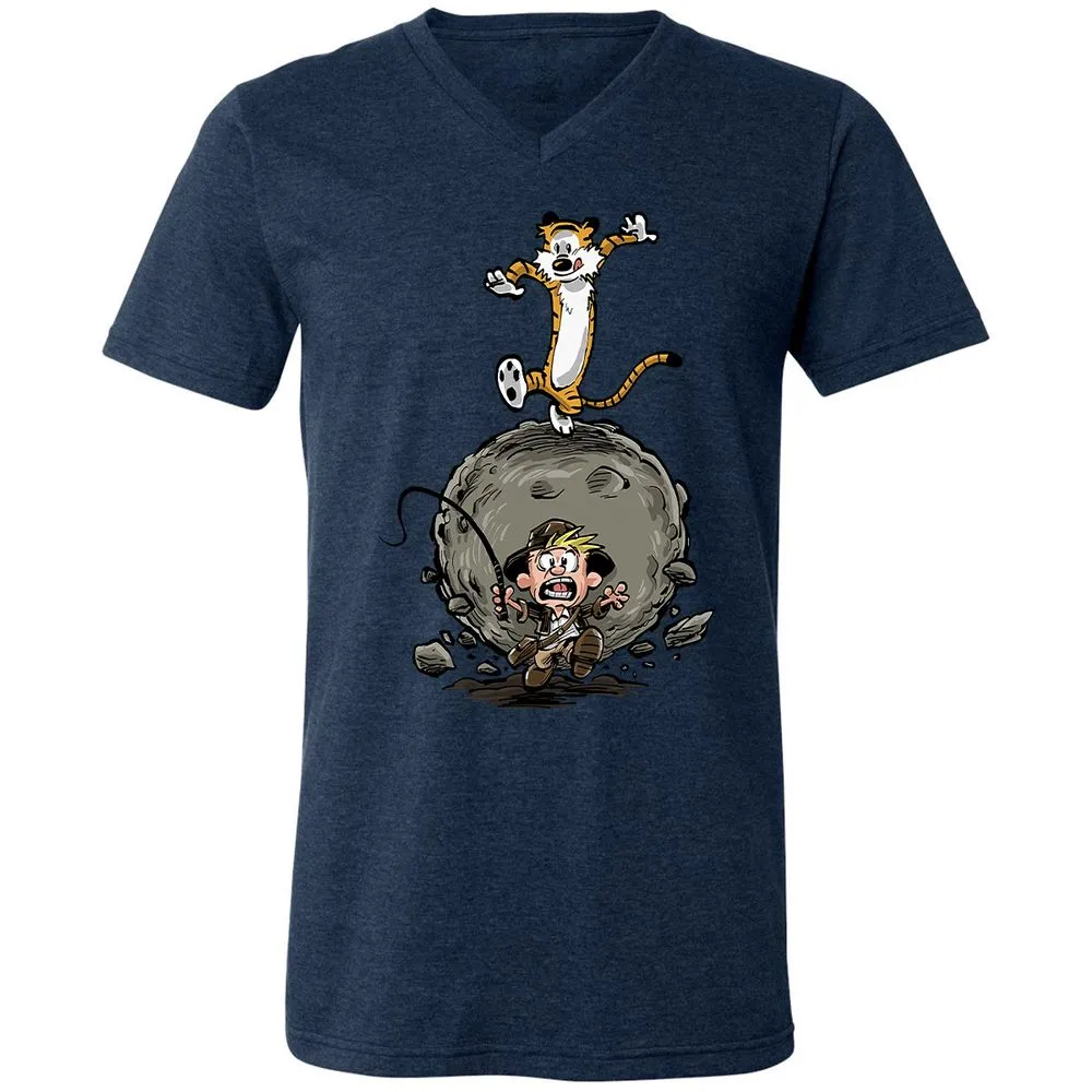 Unisex V-Neck T-Shirt - Y27DQTJR - Heather Navy - 15