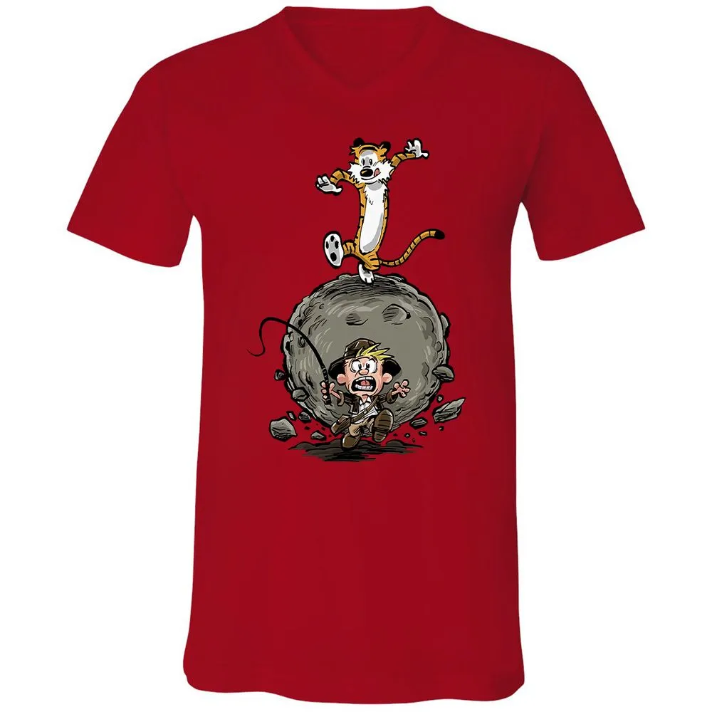 Unisex V-Neck T-Shirt - Y27DQTJR - Red - 3