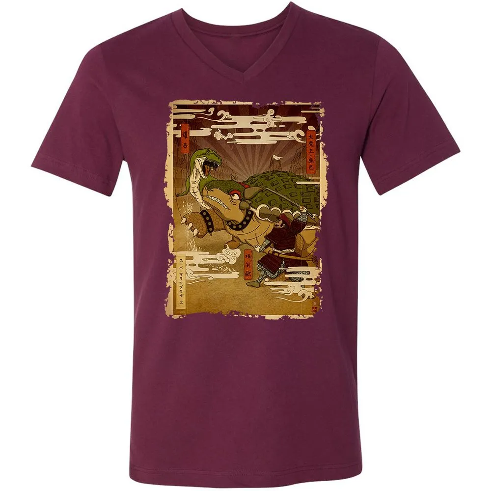 Unisex V-Neck T-Shirt - L7X3GNUC - Maroon - 6