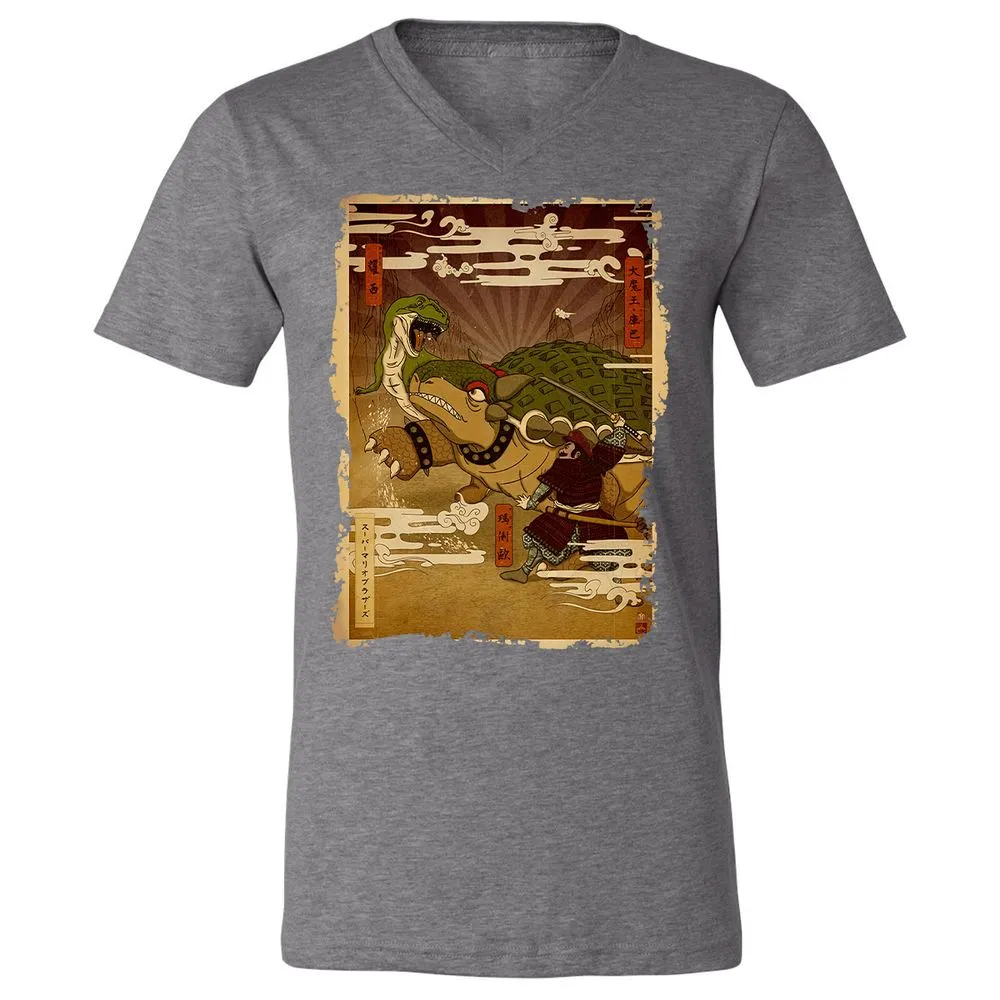 Unisex V-Neck T-Shirt - L7X3GNUC - Deep Heather - 13