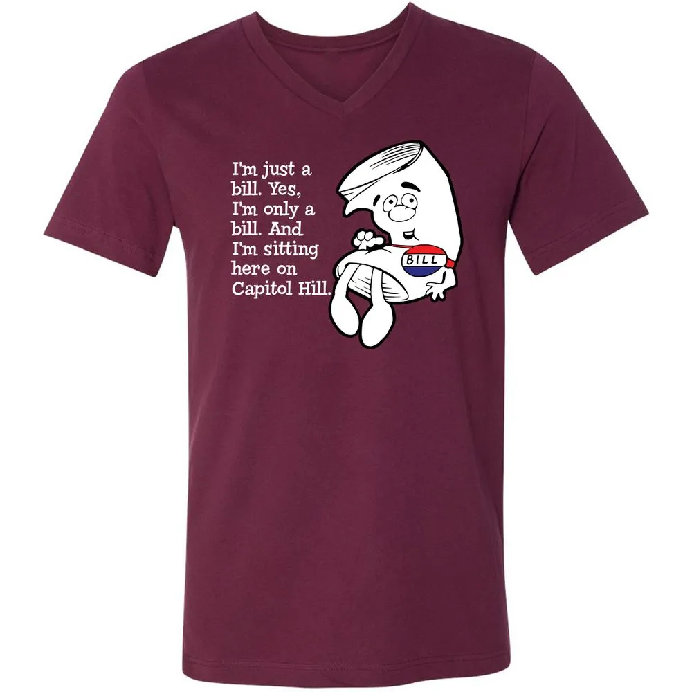 Unisex V-Neck T-Shirt - EWWWJ3TG - Maroon - 6