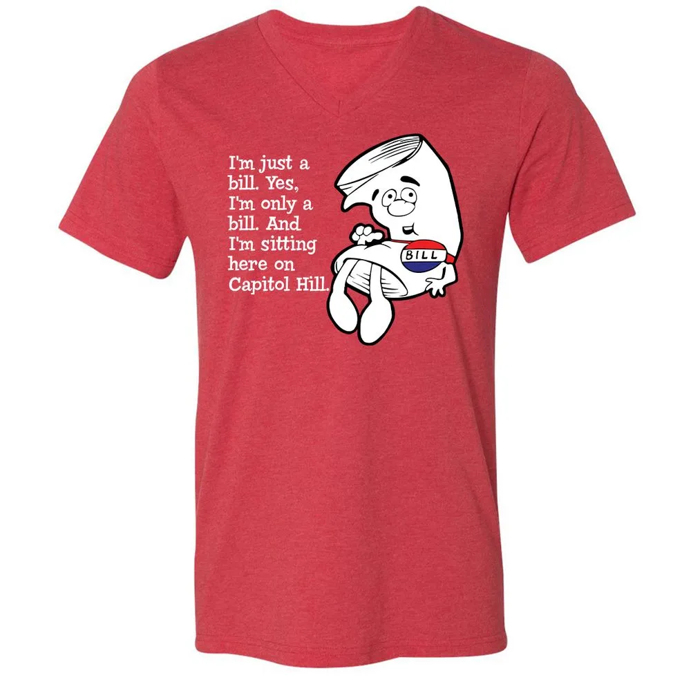 Unisex V-Neck T-Shirt - EWWWJ3TG - Heather Red - 16