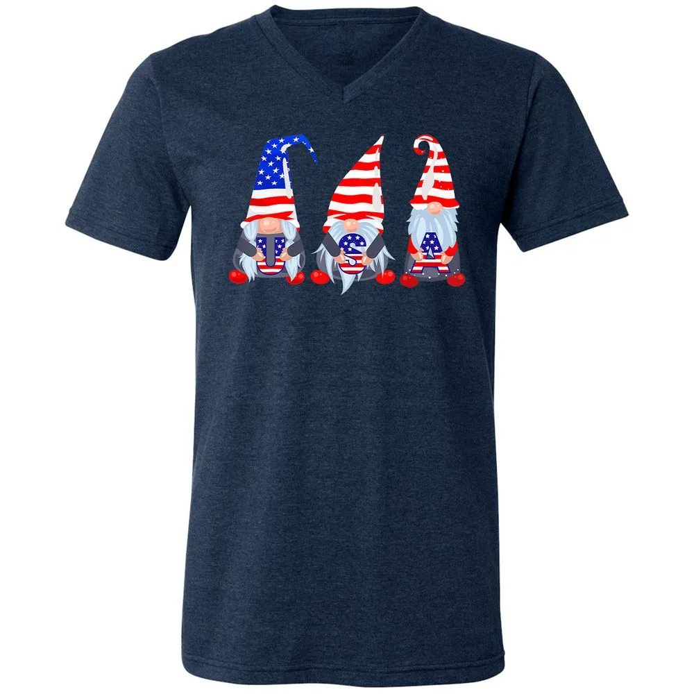 Unisex V-Neck T-Shirt - 61P5TJAD - Heather Navy - 15