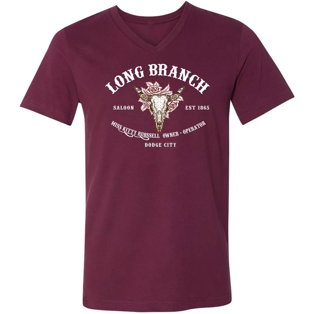 Unisex V-Neck T-Shirt - KRL1X7MH - Maroon - 6
